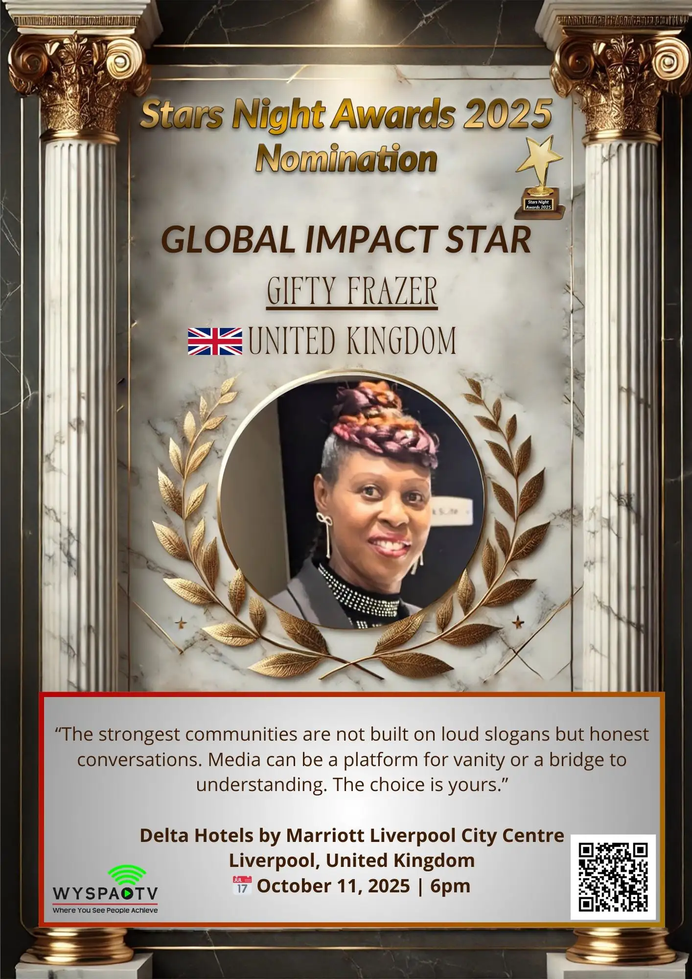 Gifty Frazer | NOMINATION in the category: "GLOBAL IMPACT STAR" | Stars Night Awards 2025