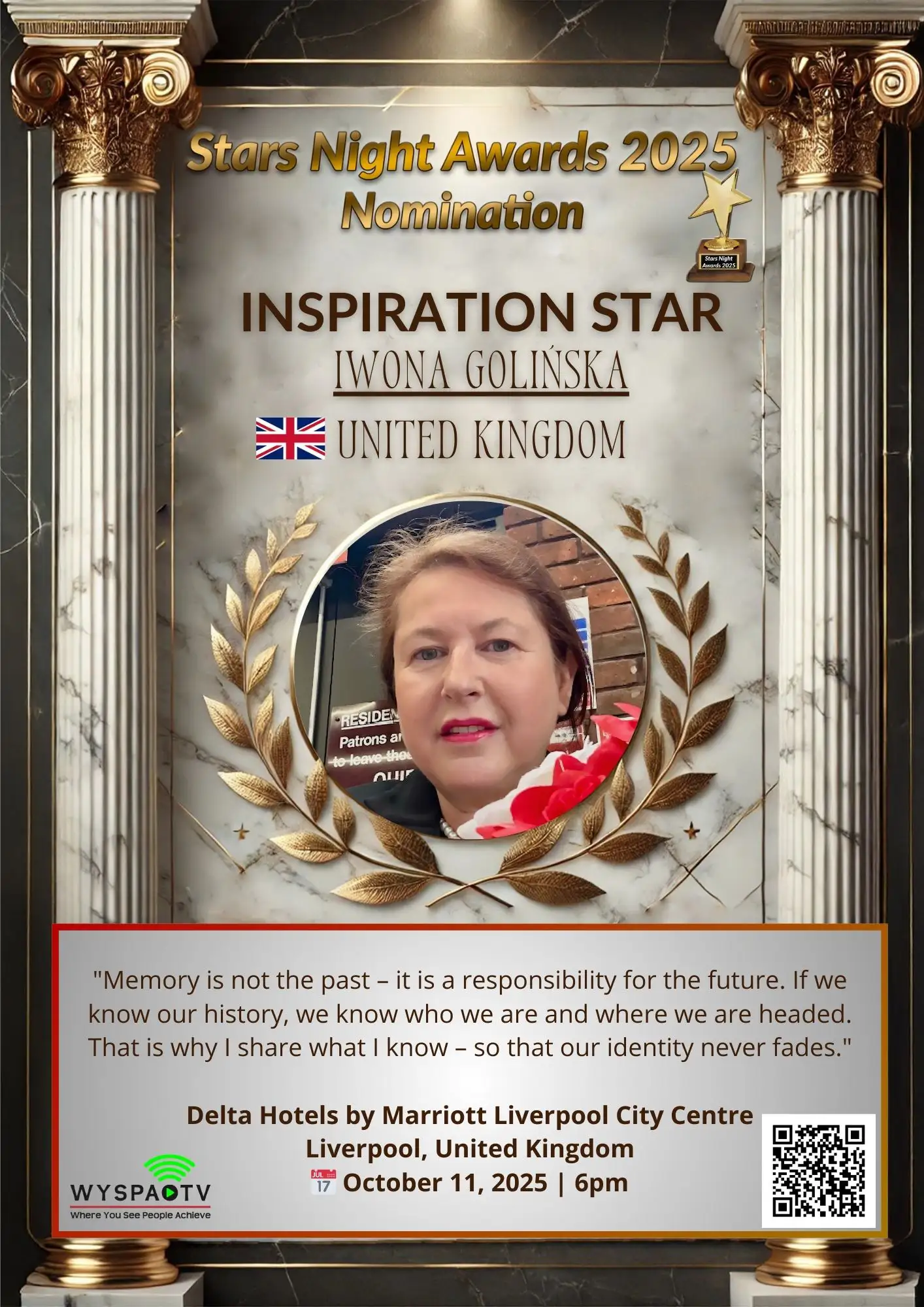Iwona Golińska | NOMINATION in the category: "INSPIRATION STAR" | Stars Night Awards 2025