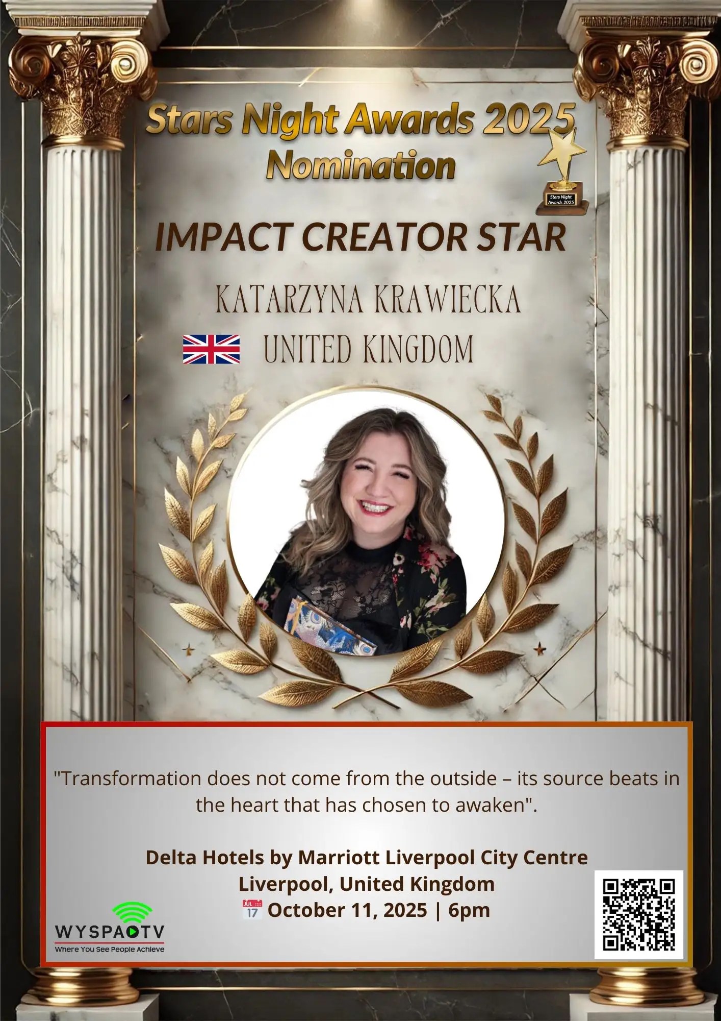 Katarzyna Krawiecka | NOMINATION in the category: "IMPACT CREATOR STAR" | Stars Night Awards 2025
