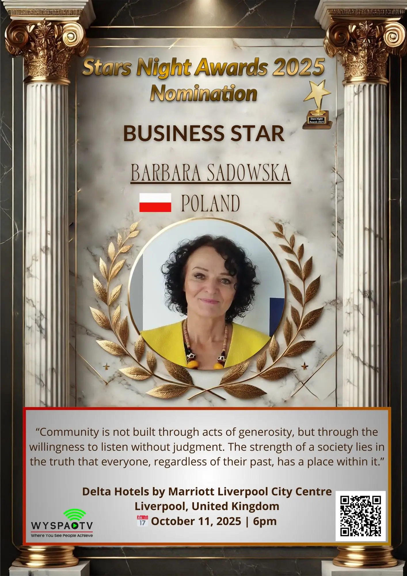 Barbara Sadowska | NOMINATION in the category: "BUSINESS STAR" | Stars Night Awards 2025