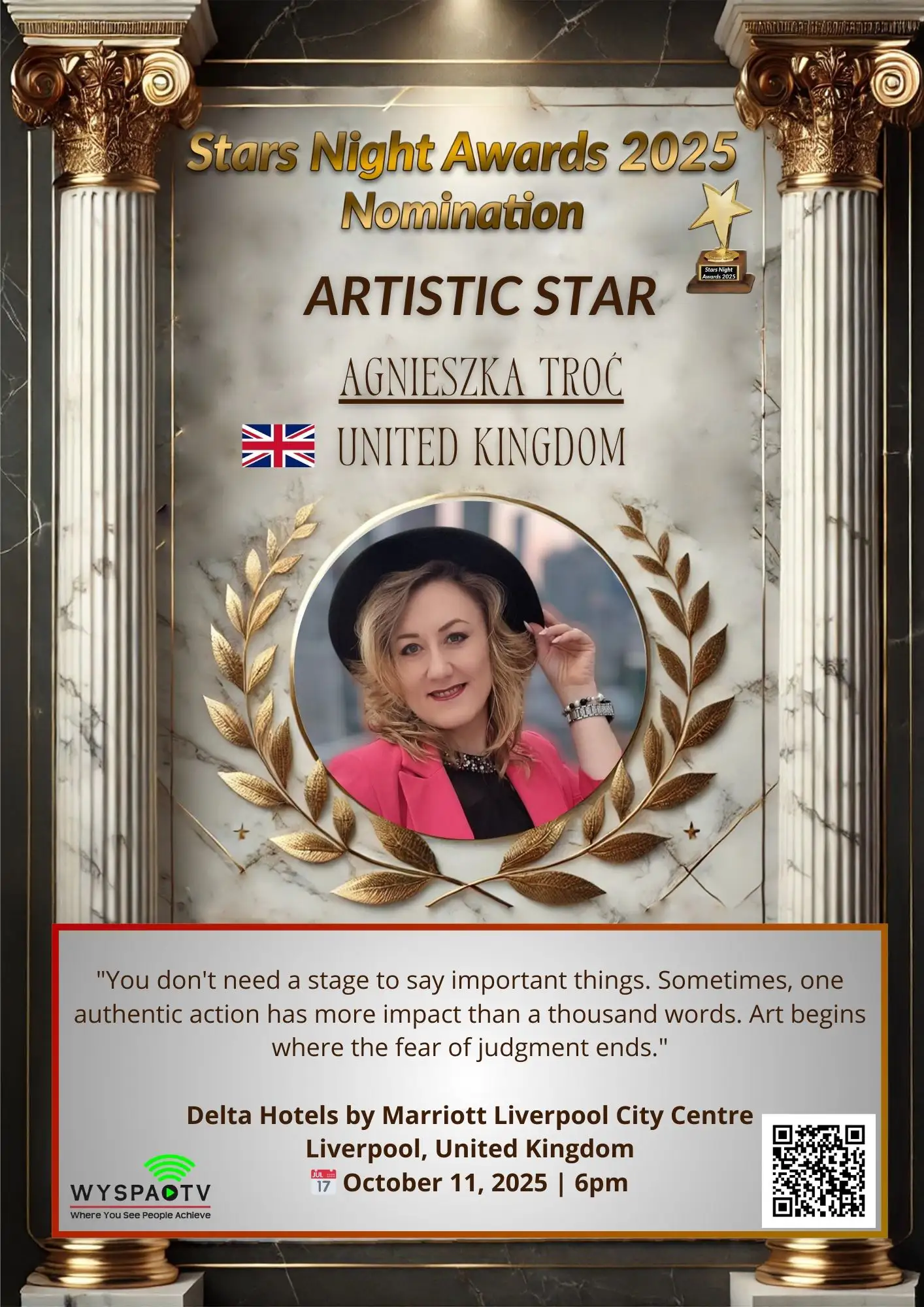 Agnieszka Troć | NOMINATION in the category: "ARTISTIC STAR" | Stars Night Awards 2025