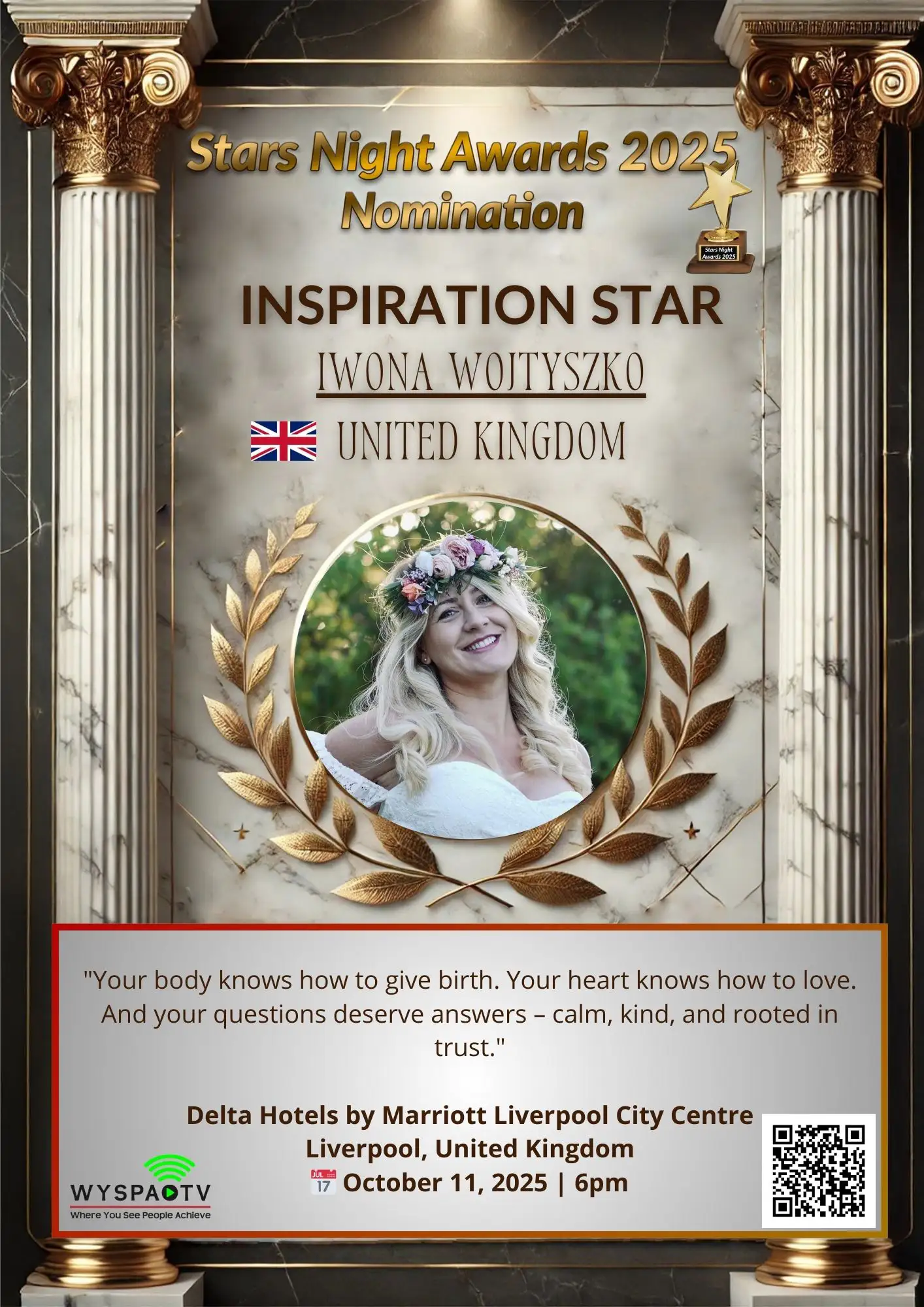 Iwona Wojtyszko | NOMINATION in the category: "INSPIRATION STAR" | Stars Night Awards 2025