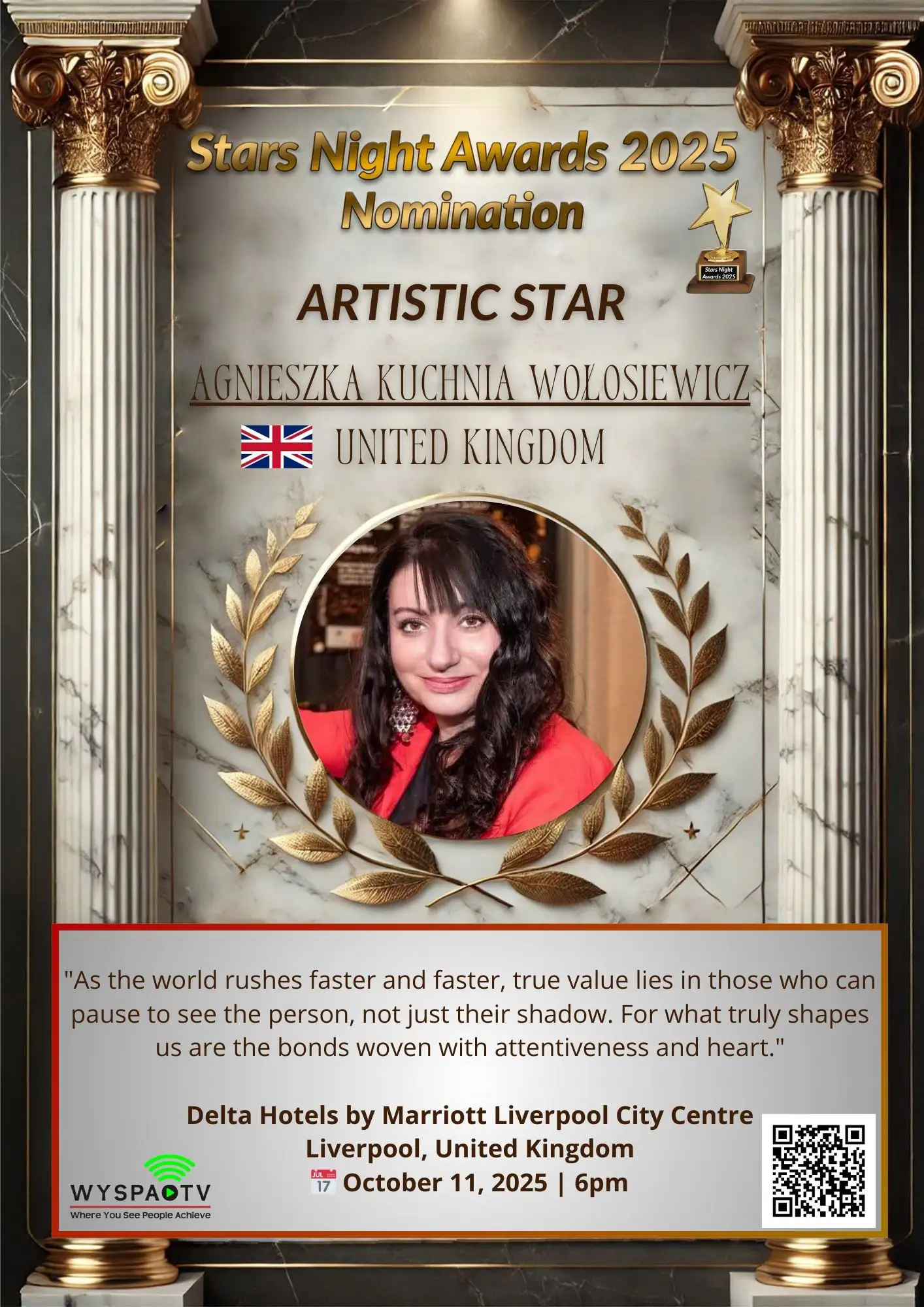 Agnieszka Kuchnia-Wołosiewicz |  NOMINATION in the category: "ARTISTIC STAR" | Stars Night Awards 2025