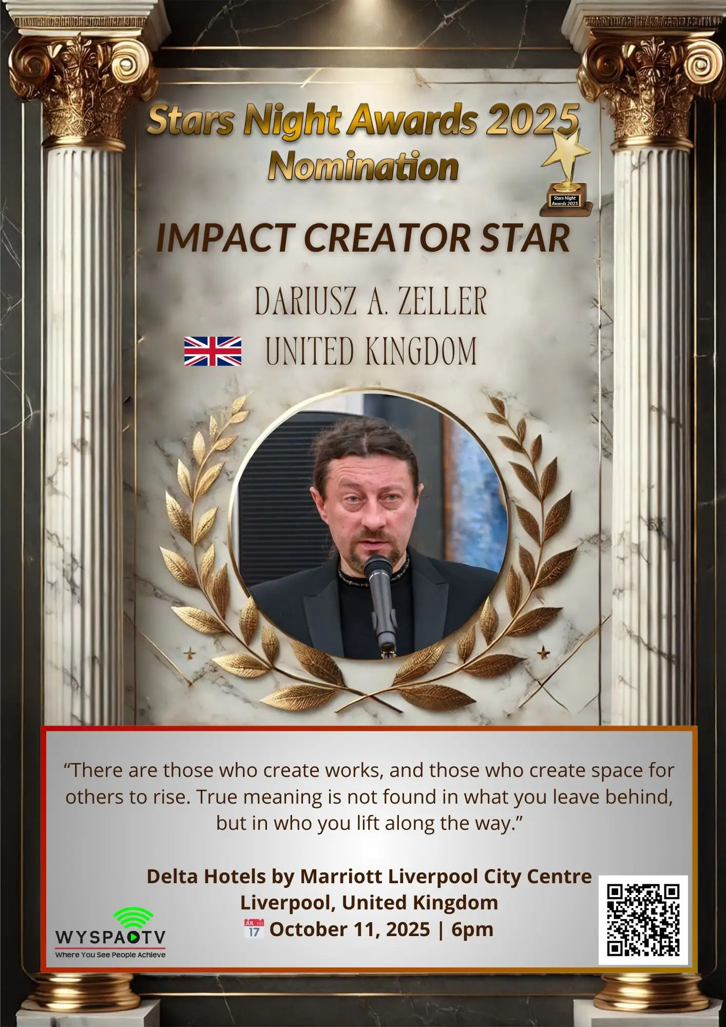 Dariusz A. Zeller |   NOMINATION in the category: "IMPACT CREATOR STAR" | Stars Night Awards 2025